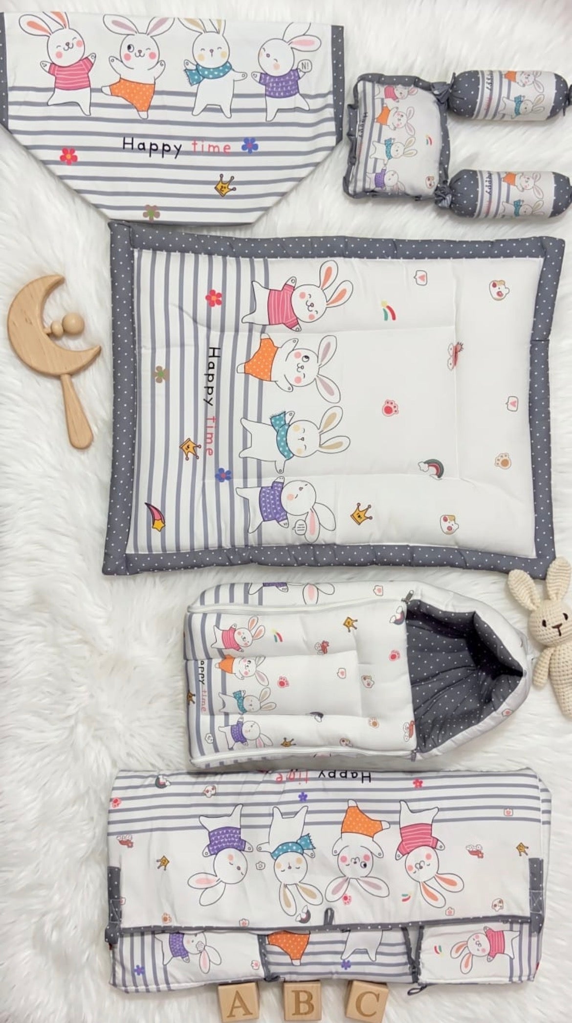 7-Piece Premium Baby Bedding & Sleeping Set | Soft Cotton Newborn Nursery Combo | Lion Print (Pink)