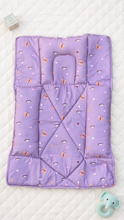 Premium 3-Piece Baby Godadi Set | Soft Cotton Baby Mattress, Pillow & Head Support